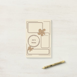 Minimalistischer Blumen-Notiz-Hintergrund Post-it Klebezettel