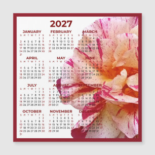 Minimalistischer Blumen-Rosen-2027-roter magnetisc Magnetkarte