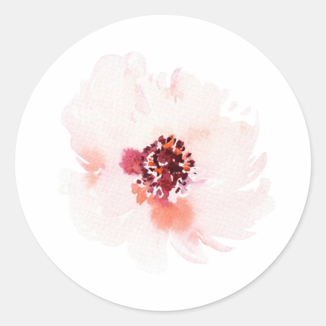Minimalistischer Blumenaufkleber Runder Aufkleber (Vorderseite)