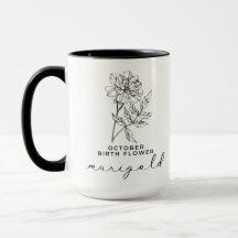 Minimalistischer Blumenbecher Oktober Geburtstagsg