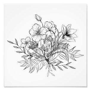 Minimalistischer Blumenstrauß  Fotodruck