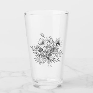 Minimalistischer Blumenstrauß Glas