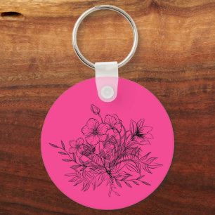 Minimalistischer Blumenstrauß Schlüsselanhänger
