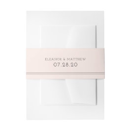 Minimalistischer Blush-Farbblock Bauchband Einladungsbanderole