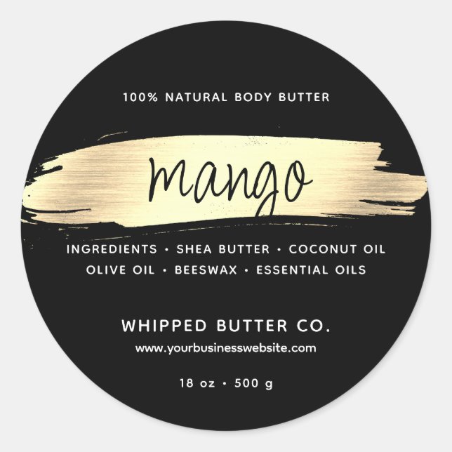 Minimalistischer Body Butter Kleine Unternehmen Go Runder Aufkleber (Vorderseite)