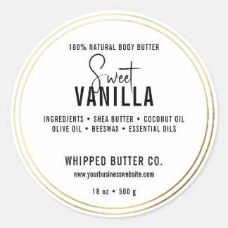 Minimalistischer Body Butter Small Business Gold| Runder Aufkleber