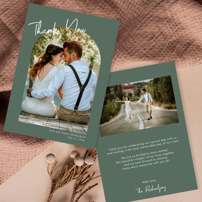 Minimalistischer Bogen Moderne Hochzeit danke Einladung (Von Creator hochgeladen)