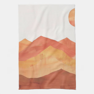 Minimalistischer Boho-Abstrakter Berglandschaft Geschirrtuch