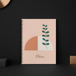 Minimalistischer Boho-Abstrakter Botanikstil Notizbuch
