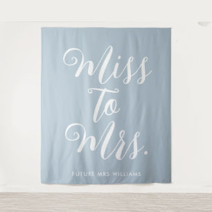 minimalistischer Boho-Blauer Hintergrund für Braut Wandteppich