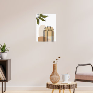 Minimalistischer Boho-Botanik-Bogen-Plakat erdige  Poster
