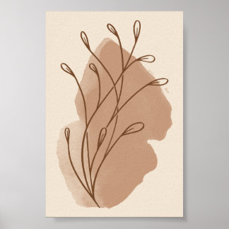 Minimalistischer Boho-Botanik-Linienkunst-Wanddruc Poster