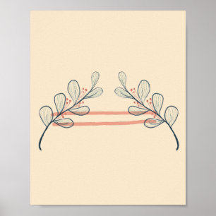 Minimalistischer Boho-Botanik-Zweigposter Neutra Poster