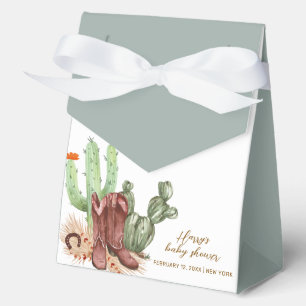 Minimalistischer Boho-Kaktus-Cowboy-Schuh Baby-Par Geschenkschachtel