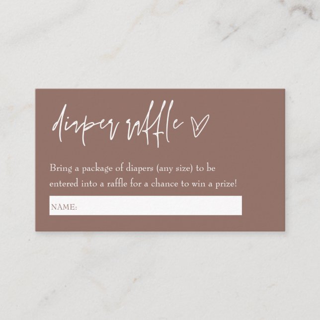 Minimalistischer Boho Neutral Hello Baby Diaper Ra Begleitkarte (Vorderseite)
