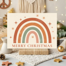 Minimalistischer Boho-Regenbogen-Weihnachten