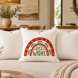 Minimalistischer Boho-Regenbogen-Weihnachts-Akzent Kissen
