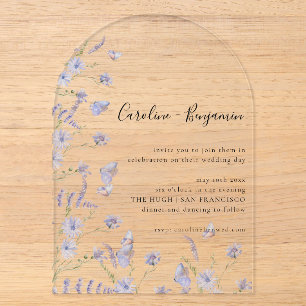 Minimalistischer Boho-Schwarz-Weiß-Blumenkunst-Hoc Acryleinladungen