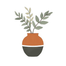 Minimalistischer Boho-Terrakotta-Vase Botanische B