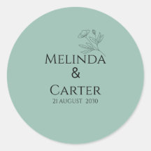 Minimalistischer botanischer Hochzeitsaufkleber