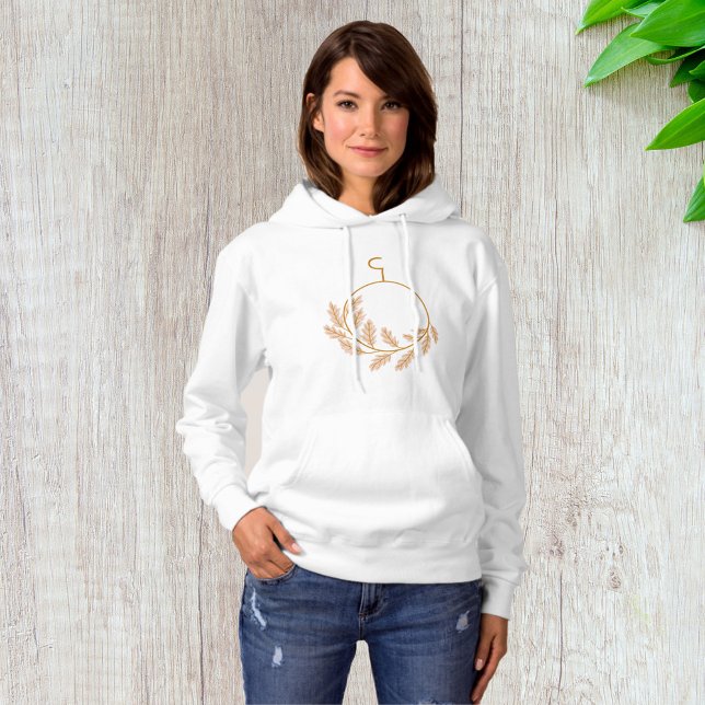 Minimalistischer botanischer Kranz modern neutral Hoodie (Von Creator hochgeladen)