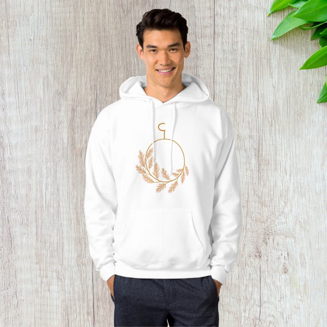 Minimalistischer botanischer Kranz modern neutral Hoodie (Von Creator hochgeladen)