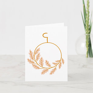 Minimalistischer botanischer Kranz modern neutral Karte