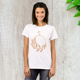 Minimalistischer botanischer Kranz modern neutral T-Shirt