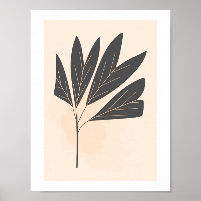 Minimalistischer botanischer Kunstdruck Poster (Vorne)