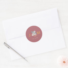Minimalistischer Botanischer Rundsticker Runder Aufkleber