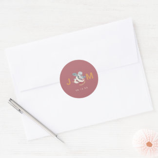 Minimalistischer Botanischer Rundsticker Runder Aufkleber