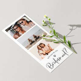 Minimalistischer Bridesmaid-Vorschlag FotoCollage Einladung