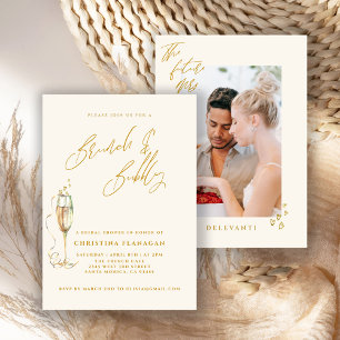 Minimalistischer Brunch & Bubbly Champagner-Jungge Einladung