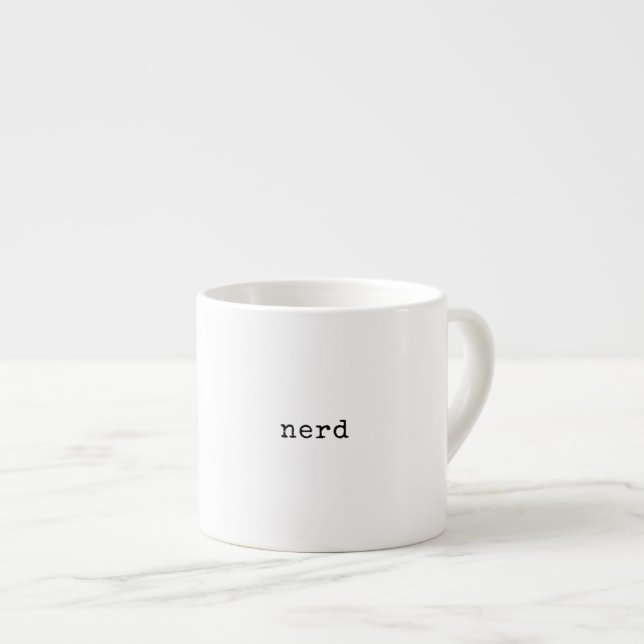 Minimalistischer Bücherwurm buchen Nerd Espressotasse (Vorderseite Rechts)