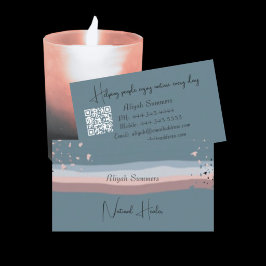 Minimalistischer Bunter Boho-QR-Code Meditativ Visitenkarte
