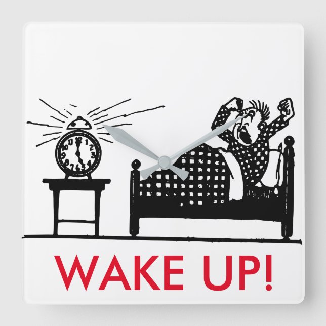 Minimalistischer Cartoon Weckte die sonnige Uhr au (Vorderseite)