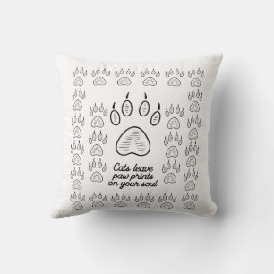 Minimalistischer Cat Paw Print Kissen