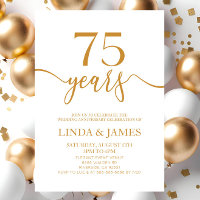 Minimalistischer Champagner 75. Hochzeitstag