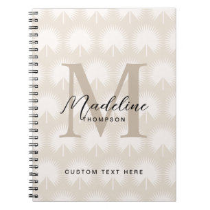 Minimalistischer Chic Beige Anahaw-Blatt Schriftzu Notizblock