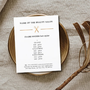 Minimalistischer Chic Faux-Gold-Schere Friseur-Men Flyer
