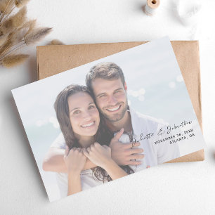 Minimalistischer Chic-Foto-H Save-the-Date 2W Einladung