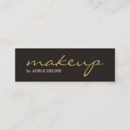 Minimalistischer Chic-grauer Goldmake-upkünstler Mini Visitenkarte