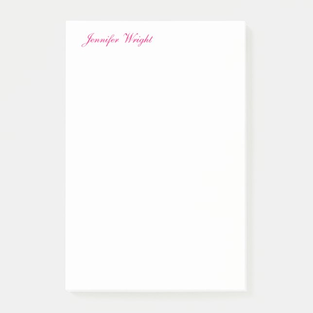 Minimalistischer Chic-Kalligraphie-individuelle Na Post-it Klebezettel (Vorderseite)
