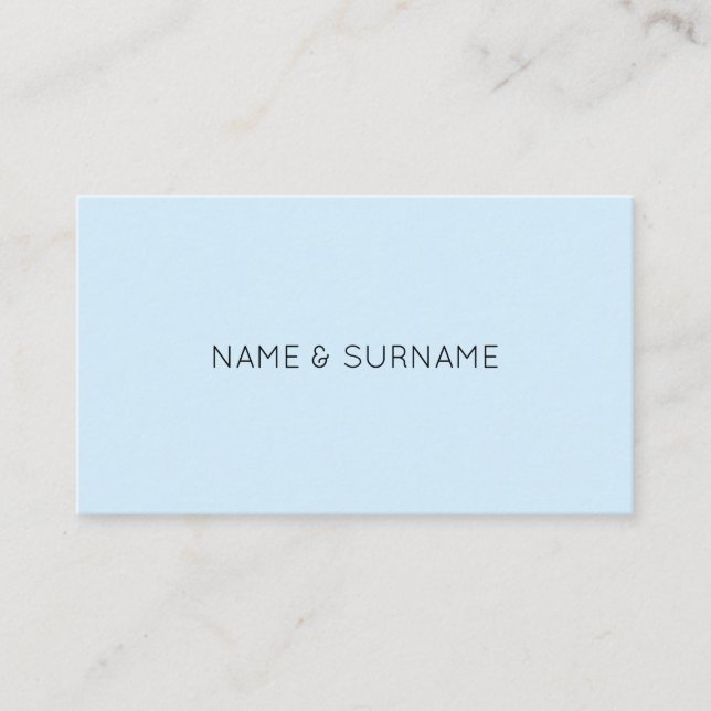 Minimalistischer Chic moderne BabyBlue Visitenkarte (Vorderseite)