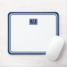 Minimalistischer Chic Navy Blaues Monogramm Doppel