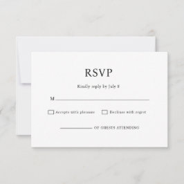 Minimalistischer Chic Schwarz-Weiß-Hochzeits-RSVP RSVP Karte