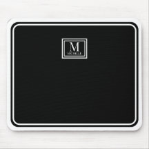 Minimalistischer Chic schwarzes Monogramm Doppelra