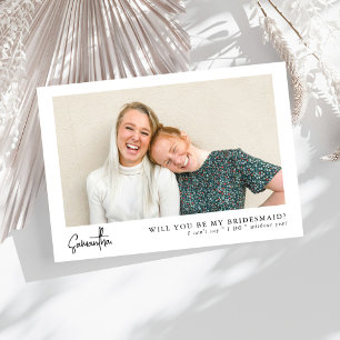 Minimalistischer Chic-Script-Foto-Brautjungfernvor