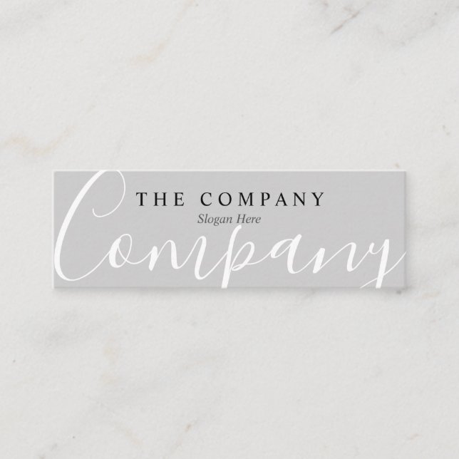 Minimalistischer Chic Typo Calm Gray Mini Business Mini Visitenkarte (Vorderseite)