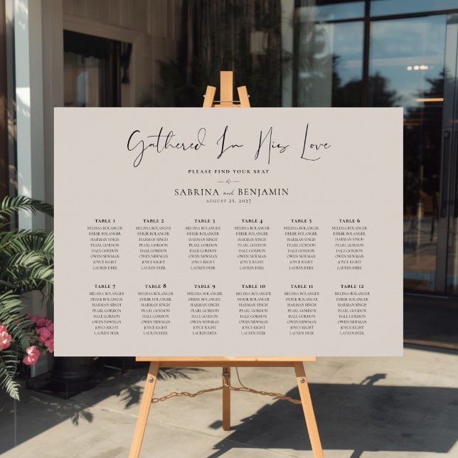 Minimalistischer christlicher Hochzeitssitzplan Poster (Von Creator hochgeladen)